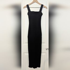 Reformation Black Ribbed Stretch Dress XS